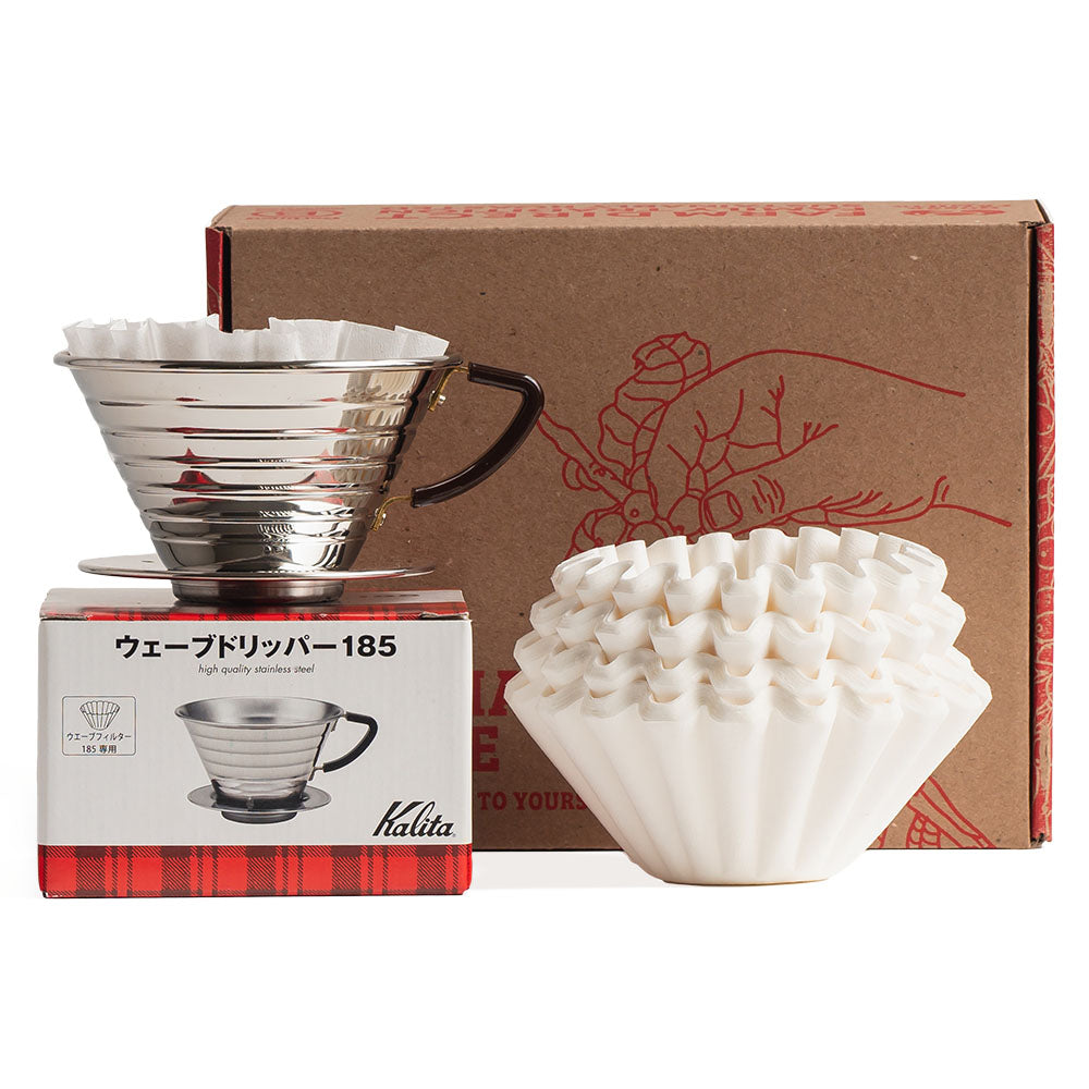 Kalita Wave 185 Coffee Pour Over Kit - Stainless Steel – Badger Brothers  Coffee